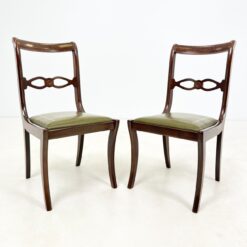 Raudonmedžio kėdės su odinėmis sėdimosiomis 2 vnt. kompl. 54x44x88 cm, 45 cm