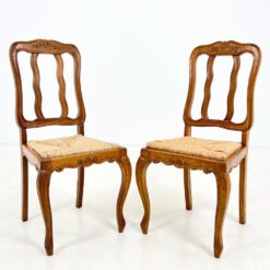 Ąžuolinės kėdės su šiaudų sėdimosiomis 2 vnt. komplektas 52x48x99 cm, 46 cm