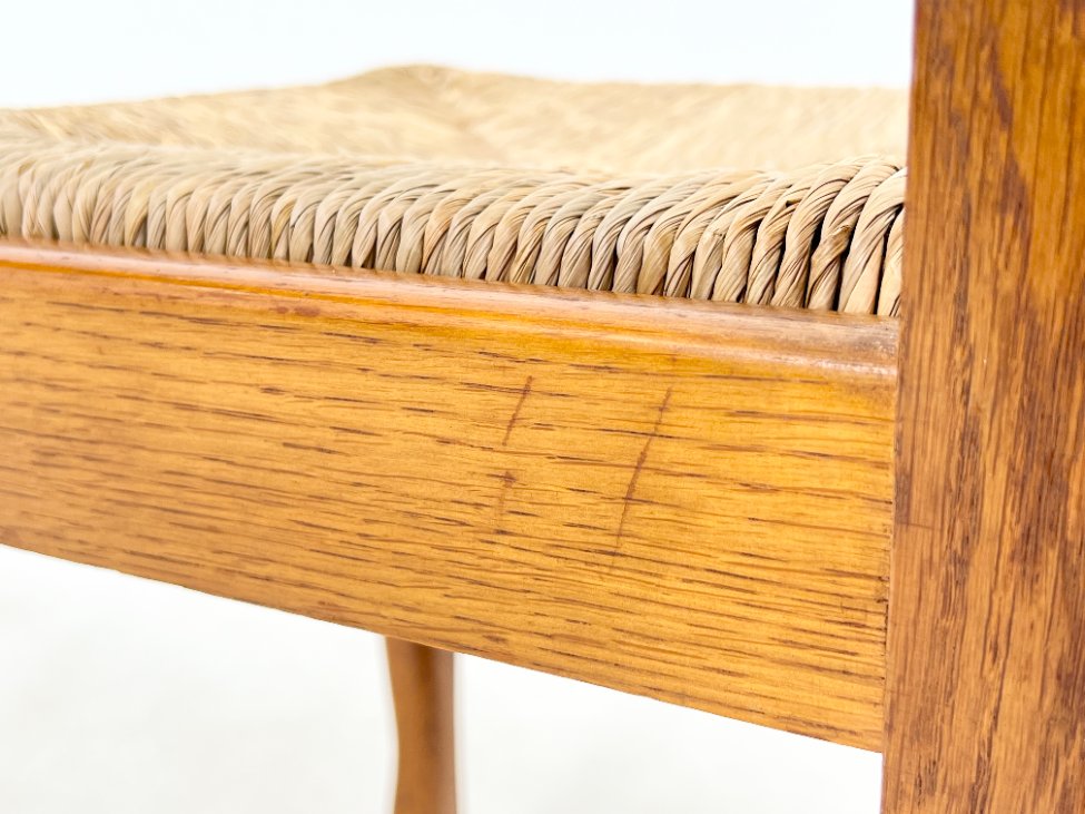 DP0166-kedes-11 Ąžuolinės kėdės su šiaudų sėdimosiomis 2 vnt. komplektas 52x48x99 cm, 46 cm