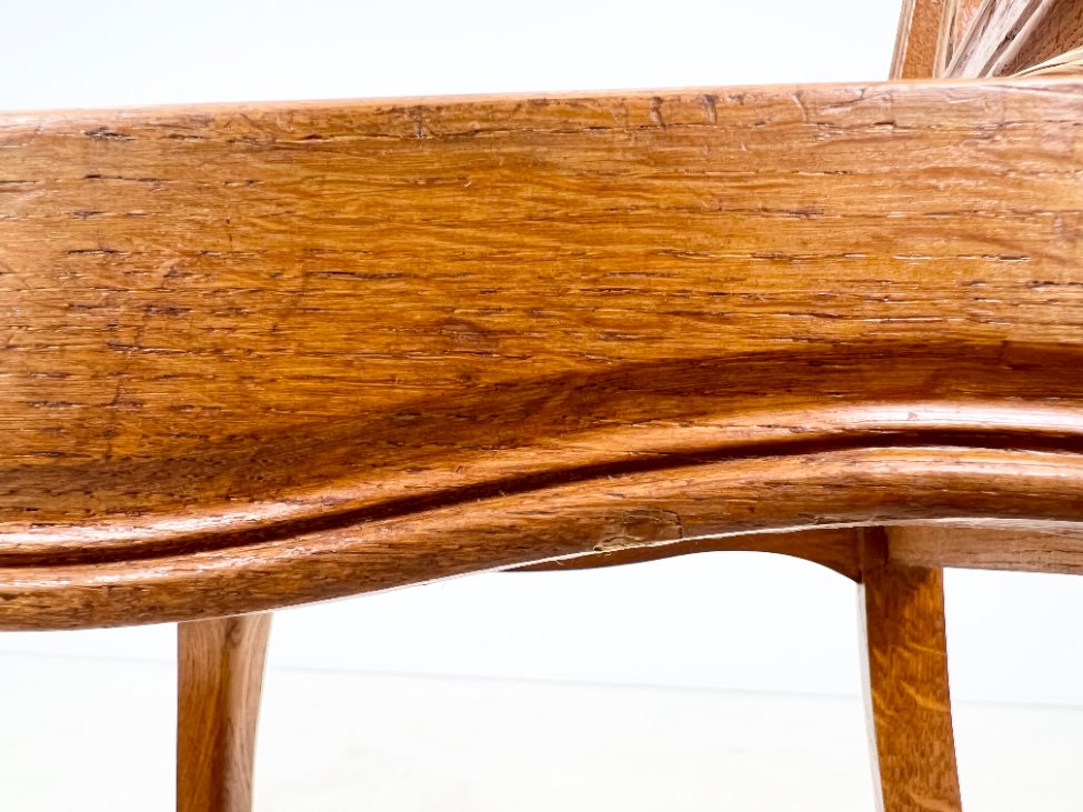 DP0166-kedes-12 Ąžuolinės kėdės su šiaudų sėdimosiomis 2 vnt. komplektas 52x48x99 cm, 46 cm