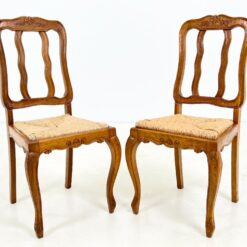 Ąžuolinės kėdės su šiaudų sėdimosiomis 2 vnt. komplektas 52x48x99 cm, 46 cm