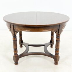 Senovinis ąžuolinis išskleidžiamas valgomojo stalas 115x113,5(+2x50)x75 cm