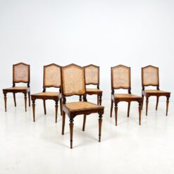 Riešutmedžio kėdės su ratanu 6 vnt. komplektas 50x47x97 cm, 46 cm