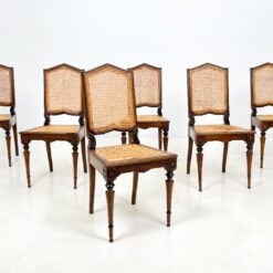 Riešutmedžio kėdės su ratanu 6 vnt. komplektas 50x47x97 cm, 46 cm