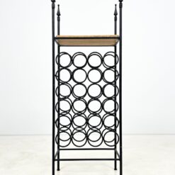 Metalinė vyninė mediniu stalviršiumi 35×47,5×129,5 cm