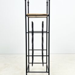 Metalinė vyninė mediniu stalviršiumi 35×47,5×129,5 cm