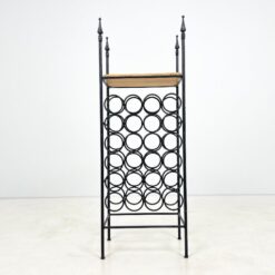 Metalinė vyninė mediniu stalviršiumi 35×47,5×129,5 cm