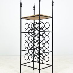 Metalinė vyninė mediniu stalviršiumi 35×47,5×129,5 cm