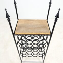 Metalinė vyninė mediniu stalviršiumi 35×47,5×129,5 cm