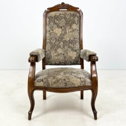 Reguliuojamas medinis krėslas su gobelenu 80(+39)x66x117(-22) cm, 44 cm