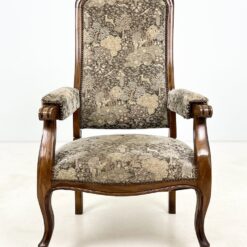 Reguliuojamas medinis krėslas su gobelenu 80(+39)x66x117(-22) cm, 44 cm