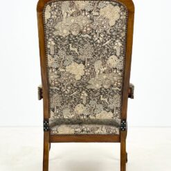 Reguliuojamas medinis krėslas su gobelenu 80(+39)x66x117(-22) cm, 44 cm