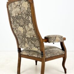 Reguliuojamas medinis krėslas su gobelenu 80(+39)x66x117(-22) cm, 44 cm