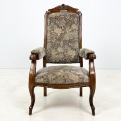 Reguliuojamas medinis krėslas su gobelenu 80(+39)x66x117(-22) cm, 44 cm