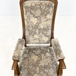 Reguliuojamas medinis krėslas su gobelenu 80(+39)x66x117(-22) cm, 44 cm