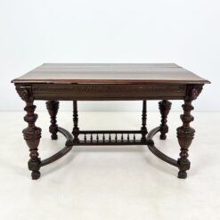 Ąžuolinis drožinėtas valgomojo stalas 103×129,5×73,5 cm