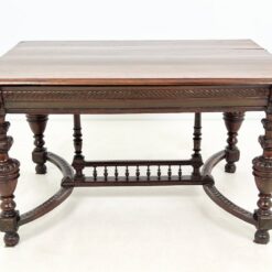 Ąžuolinis drožinėtas valgomojo stalas 103×129,5×73,5 cm