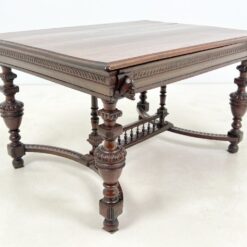 Ąžuolinis drožinėtas valgomojo stalas 103×129,5×73,5 cm