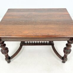 Ąžuolinis drožinėtas valgomojo stalas 103×129,5×73,5 cm