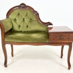 Raudonmedžio prieškambario suoliukas su veliūru 42x92x84,5 cm, 39 cm