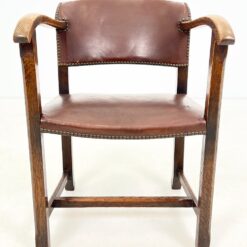 Senovinis ąžuolinis krėslas su eko oda 67x56x76 cm, 45 cm