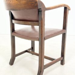 Senovinis ąžuolinis krėslas su eko oda 67x56x76 cm, 45 cm