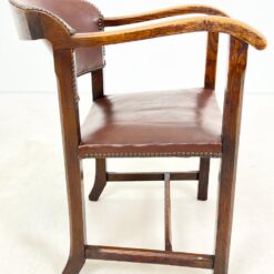 Senovinis ąžuolinis krėslas su eko oda 67x56x76 cm, 45 cm