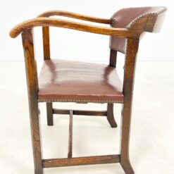 Senovinis ąžuolinis krėslas su eko oda 67x56x76 cm, 45 cm