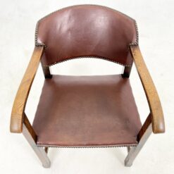 Senovinis ąžuolinis krėslas su eko oda 67x56x76 cm, 45 cm