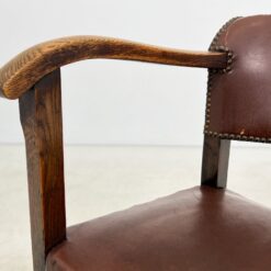 Senovinis ąžuolinis krėslas su eko oda 67x56x76 cm, 45 cm