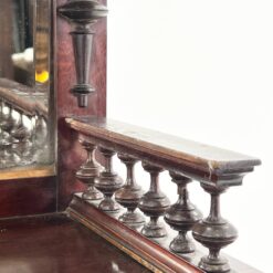 Drožinėta raudonmedžio komoda su lentynėlėmis ir veidrodžiu 57x75x202 cm