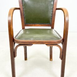 Fischel Thonet krėslas su žalios spalvos eko oda 55x53x85 cm, 48 cm