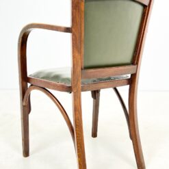 Fischel Thonet krėslas su žalios spalvos eko oda 55x53x85 cm, 48 cm