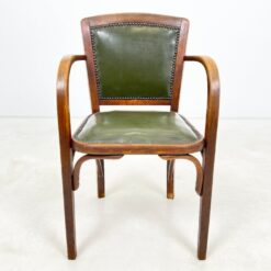 Fischel Thonet krėslas su žalios spalvos eko oda 55x53x85 cm, 48 cm