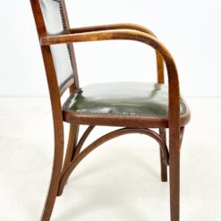 Fischel Thonet krėslas su žalios spalvos eko oda 55x53x85 cm, 48 cm