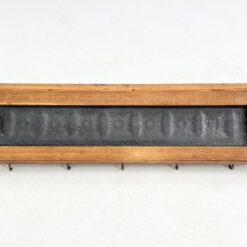 Ąžuolinė sieninė kabykla su penkiais žalvariniais kabliukais 27x112x35 cm