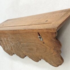 Ąžuolinė sieninė kabykla su keturiais žalvario kabliukais 19,5×70,5×25 cm