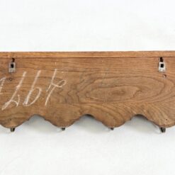 Ąžuolinė sieninė kabykla su keturiais žalvario kabliukais 19,5×70,5×25 cm