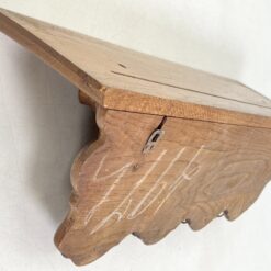 Ąžuolinė sieninė kabykla su keturiais žalvario kabliukais 19,5×70,5×25 cm