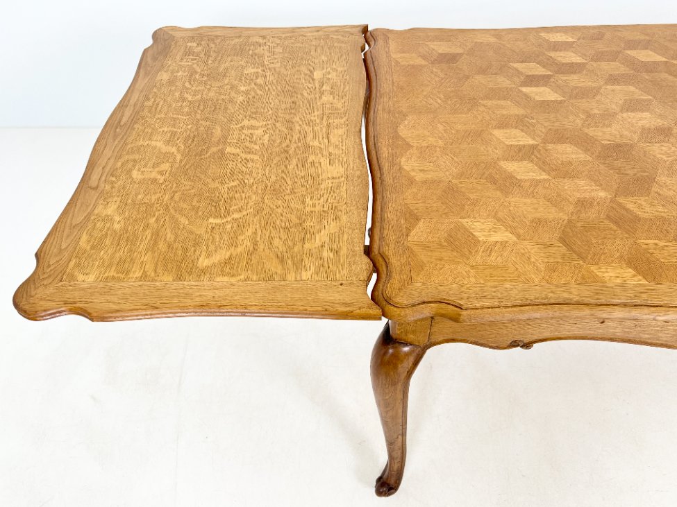 DP0200-stalai-8 Ąžuolinis išskleidžiamas valgomojo stalas 97,5×148+(2×57)x79 cm