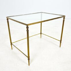 Žalvarinis staliukas stikliniu stalviršiumi 40,5x55x43 cm