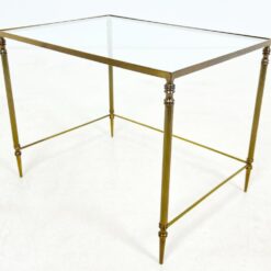 Žalvarinis staliukas stikliniu stalviršiumi 40,5x55x43 cm