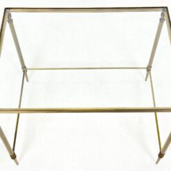Žalvarinis staliukas stikliniu stalviršiumi 40,5x55x43 cm