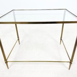 Žalvarinis staliukas stikliniu stalviršiumi 40,5x55x43 cm