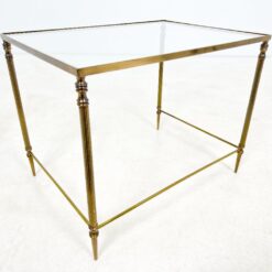 Žalvarinis staliukas stikliniu stalviršiumi 40,5x55x43 cm