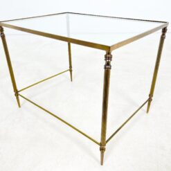 Žalvarinis staliukas stikliniu stalviršiumi 40,5x55x43 cm