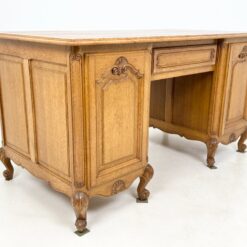 Ąžuolinis rašomasis stalas su stalčiumi ir rakinamomis spintelėmis 81x150x80 cm