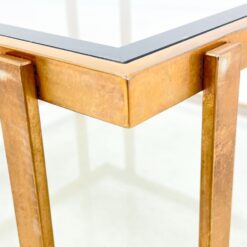 Metalinio rėmo staliukas stikliniais stalviršiumi ir lentyna 72×72,5×40 cm