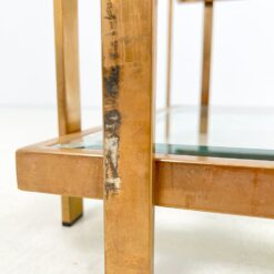 Metalinio rėmo staliukas stikliniais stalviršiumi ir lentyna 72×72,5×40 cm