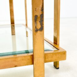 Metalinio rėmo staliukas stikliniais stalviršiumi ir lentyna 72×72,5×40 cm